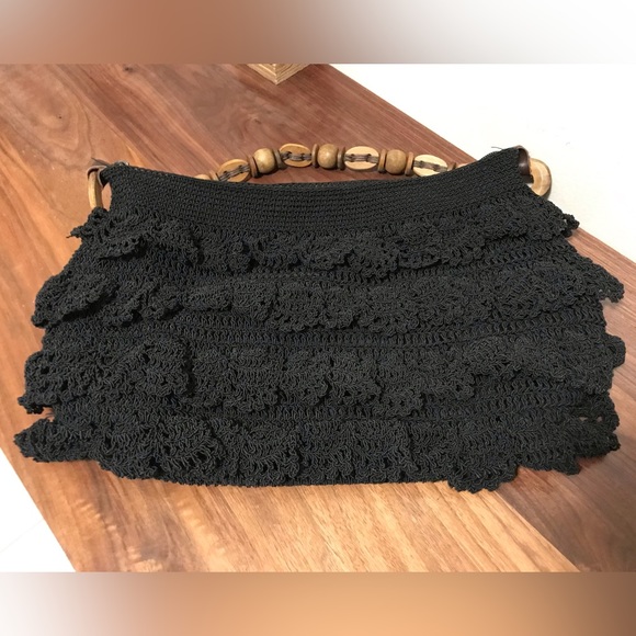 Cappelli crochet hand bag in black - Picture 2 of 13